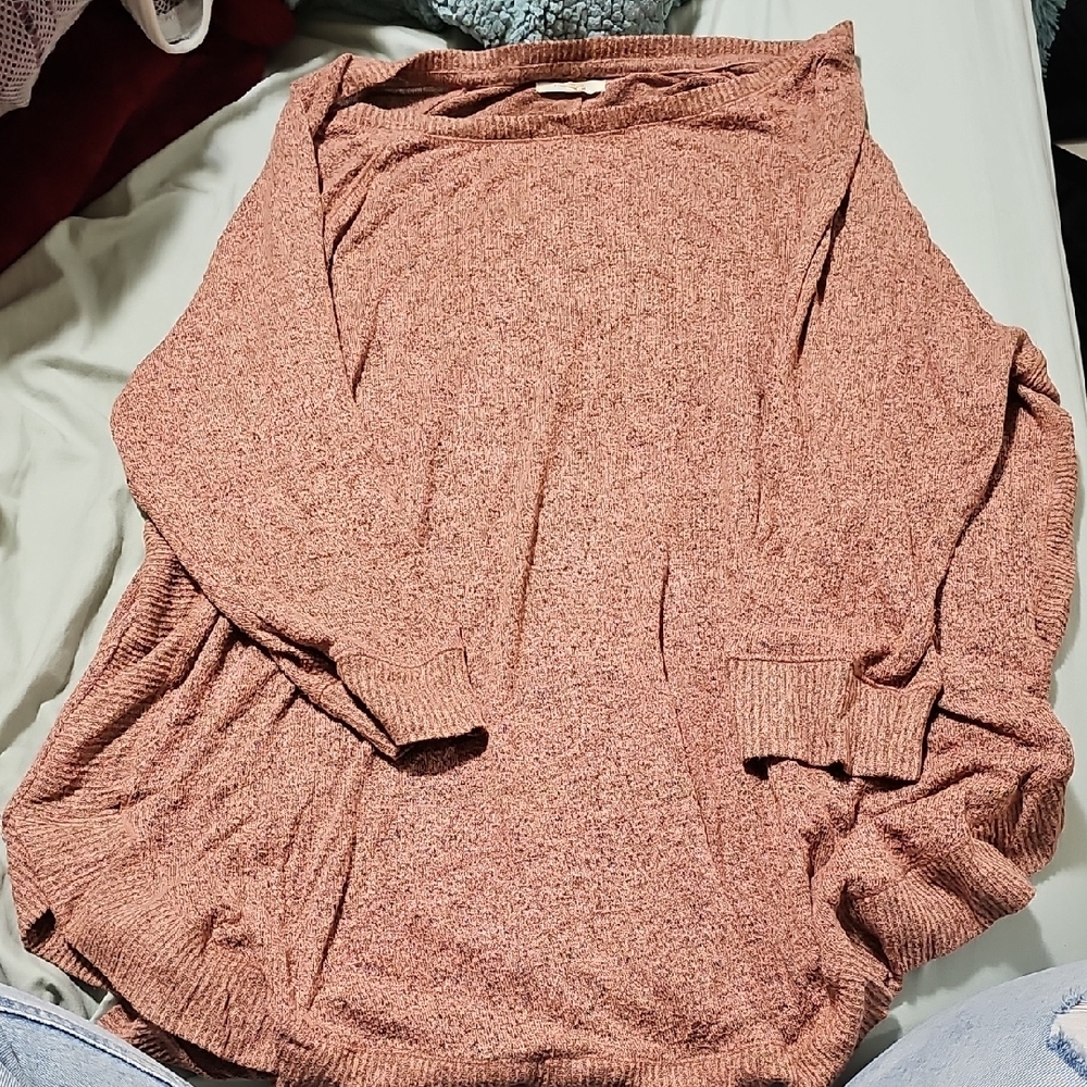 Maurices Pink Cowl Neck Sweater Lightweight Knit